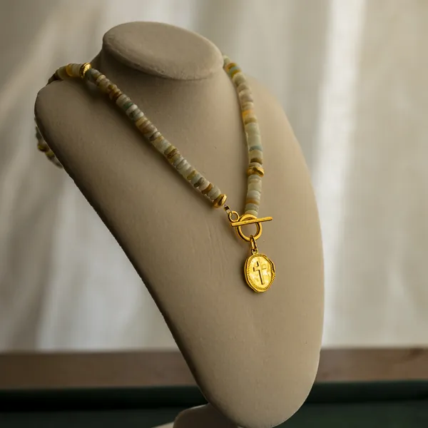 The Faith, soft multicolor beads with a cross charm